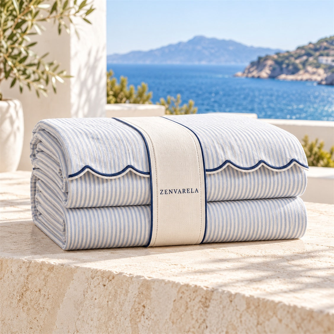 Zenvarela Scalloped Edge Bed Cover - main view