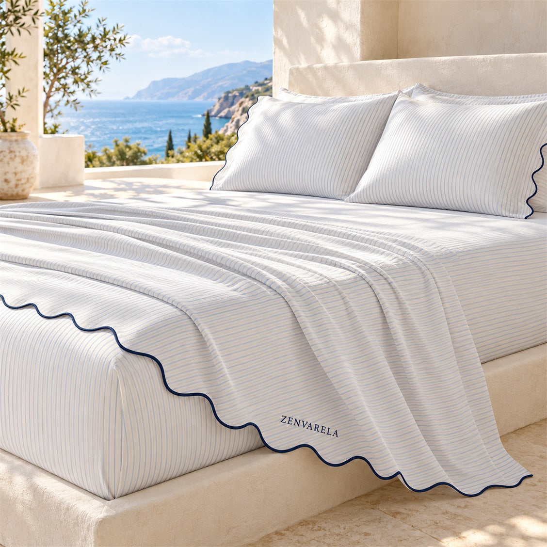 Zenvarela Scalloped Edge Bed Cover - alternate view
